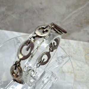 Guess Silver G  Link Bracelet Toggle Clasp 7" Y2k